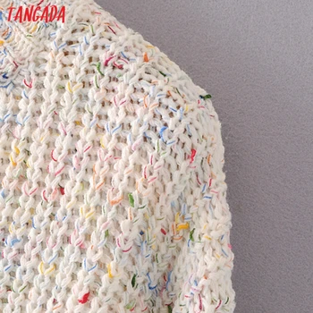 Tangada Sieviešu 2020. Gadam, Modes Krāsaina Dzija Apgriezts Trikotāžas Džemperis Vintage O Apkakli, garām Piedurknēm, Sieviešu Džemperi Šiks Topi 2M202