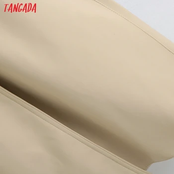 Tangada sieviešu lielgabarīta mākslīgās ādas bieza ilgi uzrakt mētelis ar slīpsvītru 2020 rudens ziemas sieviešu street wear windbreak BE103