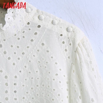 Tangada Sieviešu Retro Ziedu Izšuvumi Krekls ar garām Piedurknēm Ir 2021. Elegants Sieviešu Krekls, Blūze Topi 6Z55