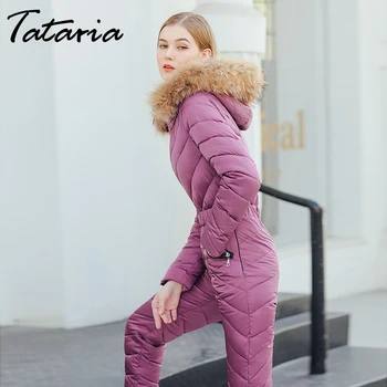 Tataria Sievietes, ir Viens Gabals, Slēpošanas Jumpsuit Sieviešu Ziemas Siltu Kapuci Jumpsuits Parkas Sieviešu Ziemas Sabiezēt Outwear Treniņtērpi