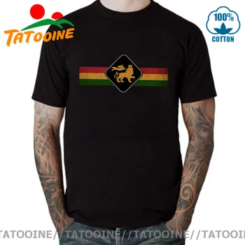 Tatooine Vintage Rasta Lauva Sesiju T krekls Camiseta Retro Rastafari Lauva T-krekls homme Jamaika Jūdas Lion King Tee kreklu hombre