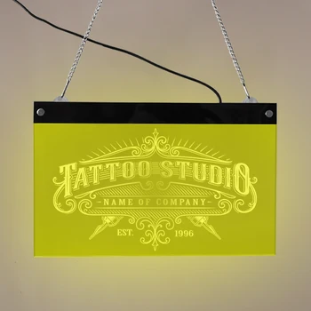 Tattoo Studio, Custom Nosaukums LED Neona Zīme, Personalizētu Tetovējums Salons Veikala Nosaukums Biznesa Sienas Art Zīme Ar Krāsu Maiņa Apgaismojums