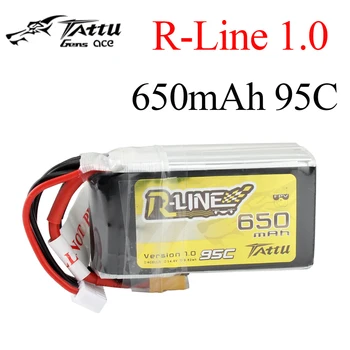 Tattu R-Line 1.0 LiPo 650mah 14.8 V 22.2 V 95C 4S 6S1P Lipo Akumulatoru Ar XT30 Plug par RC FPV Sacīkšu Dūkoņa Quadcopter