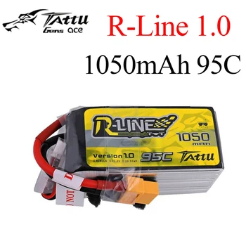 Tattu R-Line 1050mAh 95C 6S1P Lipo Akumulatoru ar XT60 Plug par RC FPV Sacīkšu Dūkoņa Quadcopter