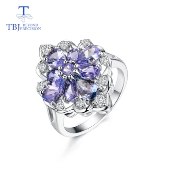 TBJ,tanzanite gredzenu dabas dārgakmens 925 sterling sudraba luksusa spīdīgu dārgakmeņu rotaslietas, dāma sievietes mamma, sieva kā dāvanu
