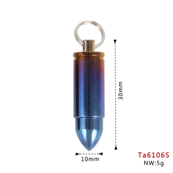 TC4 Titāna sakausējuma aizzīmogotā pudelē, Mini ūdensizturīgs radošo kulons izdzīvošanas kapsulu tableti uzglabāšanas pudelē, mazs pill box