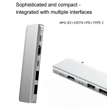 Tebe 5 in 1 USB C RUMBAS C Tipa 4K HDMI Adapteris, 2 Ports, USB 3.0 Dock Splitter par MacBook Klēpjdators
