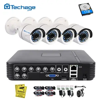 Techage 8CH 1080N AHD DVR Komplekts 720P VIDEONOVĒROŠANAS Sistēma 1MP IS Nakts Redzamības Iekštelpu un Āra Kameras Video Mājas Drošības Uzraudzības Komplekts