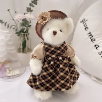 Teddy bear plīša pildījumu rotaļlietas ar apģērbu un pacelšanās plīša kopīgu rotaļu lācīti lelle bērnu rotaļlietu meitene dzimšanas dienas dāvanas