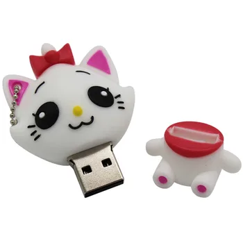 TEKSTA MAN gudrs karikatūra dzīvnieku kaķis usb 4GB 8GB 16GB 32GB 64GB pendriveUSB Flash Drive radošo gifty Stick Pendrive
