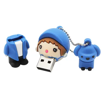 TEKSTA MAN karikatūra bērnu ar suni kulons modelis usb flash drive usb 2.0 4GB 8GB 16GB 32GB 64GB radošo pendrive