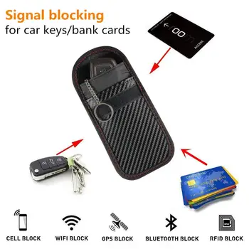 Telefona Signāla Bloķētāju Auto Atslēgu Maisiņš Keyless Anti-Theft Fob Aizsargs Maisiņš Faradeja Soma Aizsargs Bloki RFID/LTE/wi-fi/GSM Mobilo