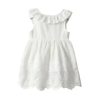 TELOTUNY Bērniem meitene baltā kleita vasaras 2020. gadam Toddler Bērniem, Baby Meitenes Princess Puse Drēbes Lielo Loku Piedurknēm Tutu Kleitas J26