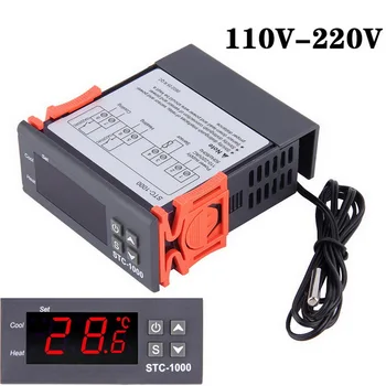 Temperatūras regulators Ciparu Termostats Thermoregulator Inkubators LED 10.A Apkures, Dzesēšanas STC-1000 12V / 24V/110-220VNew