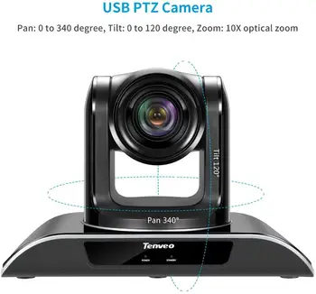 Tenveo VHD102U 10x Tālummaiņa, Full HD 1080p H. 264 Video Kameras USB PTZ Kameras Cam HD webcam par Tele Medicīnas Uzņēmums Skype