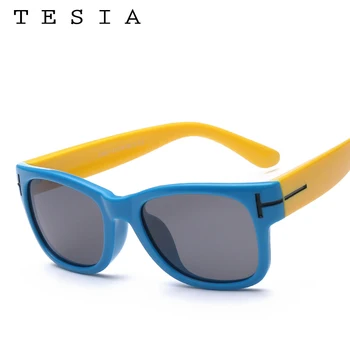 TESIA T Square Polarizētās Saulesbrilles Zēni Meitenes Mīksta Silikona Briļļu Rāmji UV400 Kvalitātes Brilles Bērniem Oculos S899