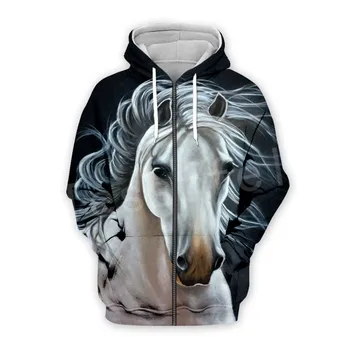 Tessffel Dzīvnieku Spēcīgu Zirgu mākslas Unisex Krāsains Tracksuit Gadījuma Harajuku 3DPrint pelēkā vārna/Krekls/Jaka/Vīrieši Sievietes s-1