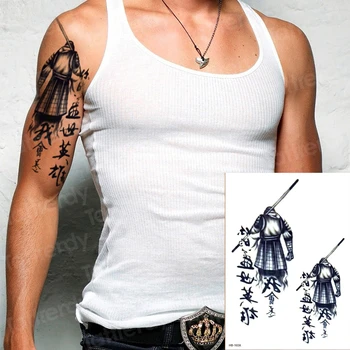 Tetovējums vīriešu ķermeņa uzlīmes Ķīnas tetovējums pagaidu roku piedurknēm vīriešu plecu krūtīs tetovējums zēniem 6pcs/set ūdens nodošanu tetovējumiem