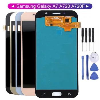 TFT Samsung Galaxy A7 Līdz 2017. A720 Lcd A720F SM-A720F LCD Displejs, Touch Paneļa Montāžas Detaļas