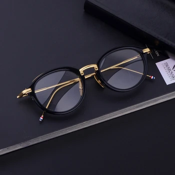Thom TB011 Metāla Acetāts Brilles Rāmis Vīriešu, Sieviešu Retro Apli Apaļas Brilles Tuvredzība Optisko Recepte Briļļu Oculos