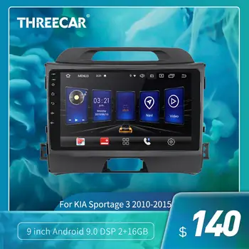 Threecar 2din Android 9 Ouad Core PX6 Auto Radio Stereo KIA Sportage 3 2010. -. gadam GPS Navi Audio / Video Player, Wifi, HDMI TPMS