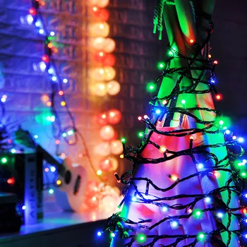 Thrisdr Melno Vadu Āra ziemassvētku Apgaismojums Led String Pasaku Gaismas 100M 50M 8M Ziemassvētku pasaku gaismas Brīvdienu Puse Vainags gaismas
