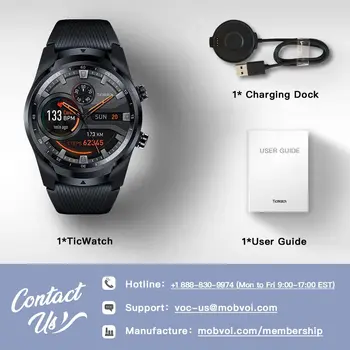 TicWatch Pro 4G/LTE ES Versija (Atjaunotas) 1GB RAM Miega Izsekošanas IP68 Ūdensnecaurlaidīga NFC, lai Vodaphone DE Vīriešu Sporta Skatīties