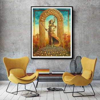 Tieslietu Tarot Mākslas Plakātu Drukas Jūgendstila Čigānu Art Deco Pagānu Mitoloģijā Psychedelic Bohēmijas Čigānu Ragana Dieviete Plakāti