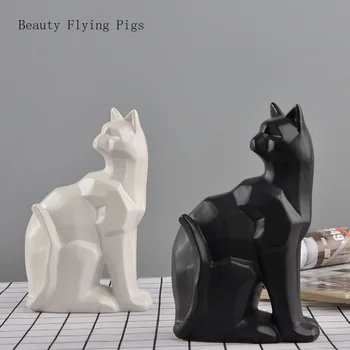 Tiešā pārdošana jaunu ierakstu, radošās keramikas dzīvniekiem gudrs kaķis rotājumi high-end mājas dzīvojamā istaba guļamistaba dekorēšana rotājumi