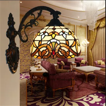 Tiffany sienas lampas, tradicionālās Baroka sienas lampas ,20cm diametrs sienas uzstādīts tiffany gaismu villa