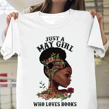 Tikai, Iespējams, meitene, kas mīl grāmatas, smieklīgi grafikas t krekli, melna meitene burvju tee kreklu femme black dzīvo jautājumu top Melanīna krekli