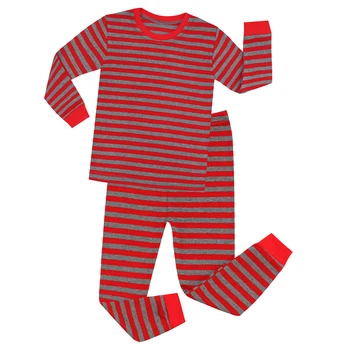 TINOLULING 2018 jaunu sarkans-pelēks svītrām bērniem ziemassvētku pidžamu bērnu sleepwear bērniem, zaļās un baltās svītras pijamas 1-8 Gadu