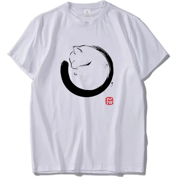 Tintes Kaķis Foršs, Digital Print Cute Dzīvnieku Balts t-veida Topi Augstas Kvalitātes Kokvilnas T-krekls
