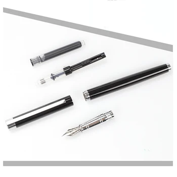 Tintes Pildspalvu Nib 0.5 mm Caligraphy Pildspalvu Augstas Kvalitātes Melnā Tērauda Tintes Pildspalvas Rakstīšanai Metāla Plumas Para Escribir