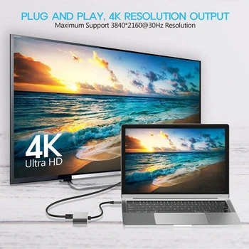 Tipa-C HDMI 4K VGA USB-C Uzlādes USB 3.0 Hub Adapteris priekš MacBook Nintendo Samsung S9 Dex Huawei P20 Projektors TV
