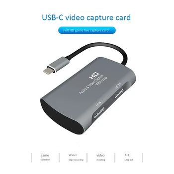 Tipa-C HDMI Video Uztveršanas Kartes 4K Sn USB3.0 Mic o Live Plaša Plūsma