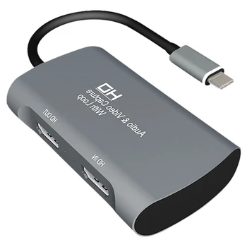 Tipa-C HDMI Video Uztveršanas Kartes 4K Sn USB3.0 Mic o Live Plaša Plūsma