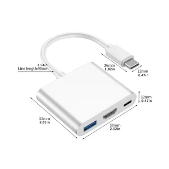 Tipa-C Hub USB C Vairāku USB3.0 HDMI-saderīgam / VGA / RJ45 / TF Sadalītāja PD Lādētāja Adapteri Docking Par Klēpjdatoru Macbook