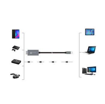 Tipa-C/USB Video Audio Capture Live ierakstu HD1080P Audio Grabber Tālrunis Spēle Uztveršanas, Ierakstīšanas Kārba ar 2 Metru Līnijas