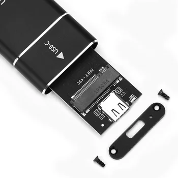 Tips C līdz B Taustiņu NGFF SSD Gadījumā 1 Ārējo SSD Būra M. 2 Alumīnija USB 3.1 Gen Sadzīves Datoru Piederumi