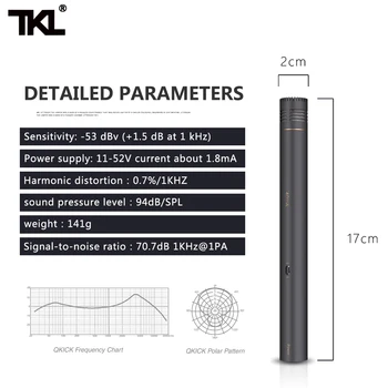 TKL 2-Pack Zīmuli Stick Kondensatora Mikrofons Omni Cardioid Super Cardioid Kapsulas Mic un Klipu un Pārnēsājama somiņa