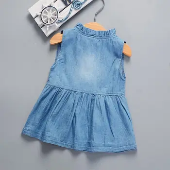Toddler Bērniem, Baby Girl Dress Zīdainis, Mazulis Bez Piedurknēm Princese Zilās Džinsa Tutu Kleitas Bērnu Apģērbu Cute Meitenes Kostīms