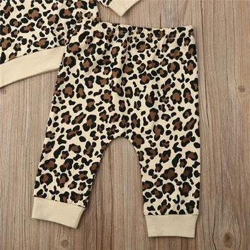 Toddler Bērniem, Baby Meitenes Zēni Ģimenes Atbilstošas Drēbes Ar Garām Piedurknēm Leopards Drukāt Kombinezonus Tracksuit Tērpi Bērniem, Rudens Apģērbi