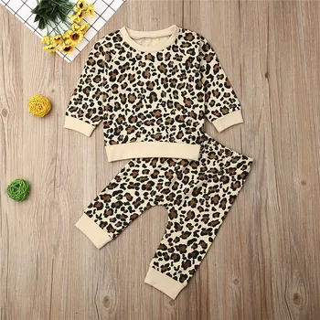 Toddler Bērniem, Baby Meitenes Zēni Ģimenes Atbilstošas Drēbes Ar Garām Piedurknēm Leopards Drukāt Kombinezonus Tracksuit Tērpi Bērniem, Rudens Apģērbi