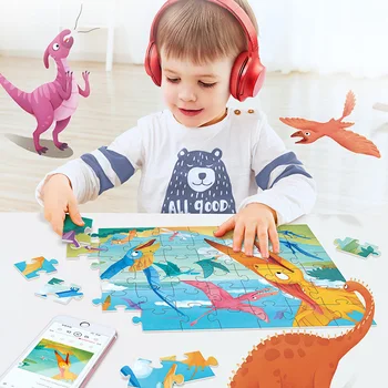 TOI Papildu Puzzle Montessori Jigsaw Mazulis IQ Mīklas Izglītības Puzzle Bērniem, Izlīdzinātas Lielu Gabalu Mīklas Komunikācijas Spēle