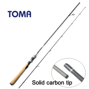 TOMA 99% Oglekļa Šķiedras Vērpšanai makšķeres Casting 1.8 m 602 UL Ultravieglajiem Lure Stienis 0.8-5g Solid Tip Ceļojumu Stieņi makšķeres