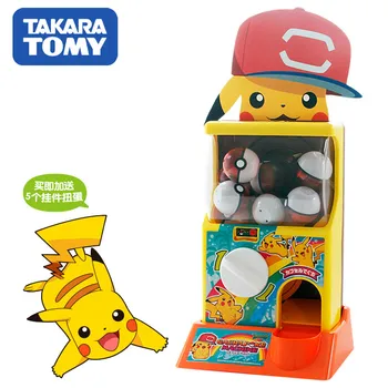 TOMY Patiesu Pokemon Pikachu Mini Gashapon Mašīna 965183 Mazā Sadzīves Lelle Spēle Nozvejojot Mašīna, Rotaļlietas, Dāvanas Bērniem