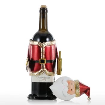Tooarts Vīna Turētājs Santa Claus Vīna Plaukts Metāla Roku Darbs Praktiski Amatniecības Ziemassvētku Dāvanu, Mājas Apdares Galda Dekorēšana