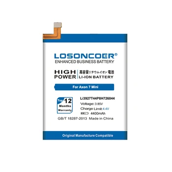 Top LOSONCOER 4400mAh Li3927T44P8H726044 Akumulatoru ZTE Axon 7 Mini 5.2 Collu Akumulatoru, Tālrunis +Dāvana tools +uzlīmes
