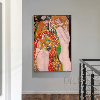 Top Mākslinieka Roku apgleznotas Zelta gleznas Gustava Klimta Ūdens Čūskas II (Luksusa Līnija), Eļļas Glezna Reproducēt Klimta Eļļas Glezna